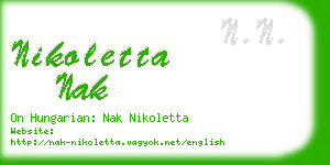 nikoletta nak business card